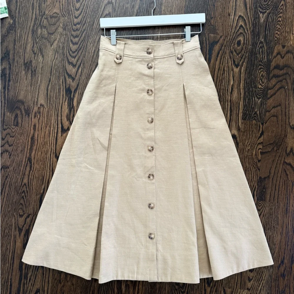Sézane Oksana Midi Skirt – NWT – Size US 4 / EU 36- beige - Picture 5 of 11